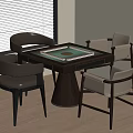 Mahjong Table and Chair Mahjong Machine Chess and Card Table 3d model