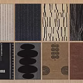 Modern Square Rugs Collection Featuring Various Patterns And Color Designs 3d model