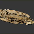 Natural Stone And Wood Decorative Piece With Textured Surface And Reflective Base