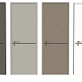 Modern Hinged Doors In Multiple Colors With Smooth Finish And Simple Handles 3d model