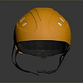Orange Safety Helmet with White Reflective Strips and Black Strap for Daily Safety Protection