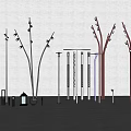 Outdoor Lights Featuring Modern Branch Like And Columnar Designs With Various Heights