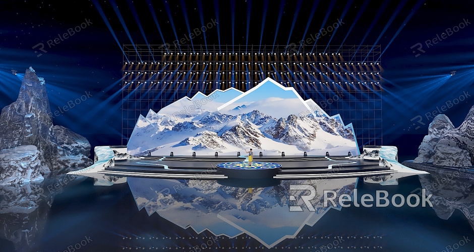 Modern Stage Dance Beauty Light Beam Snow Mountain Style Reya Frame Activity Stage model