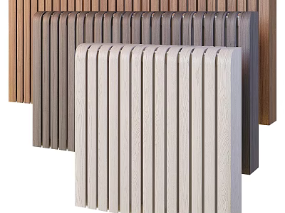 Wooden Slat Wall Panels In Various Colors And Natural Textures For Interior Design 3d model