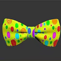Butterfly Bow Tie With Yellow Base And Colorful Polka Dots On Gray Background
