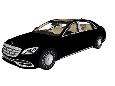 Black Luxury Sedan With Distinctive Grille Multi Spoke Wheels And Beige Interior 3d model