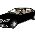Black Luxury Sedan With Distinctive Grille Multi Spoke Wheels And Beige Interior