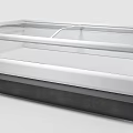 Commercial Display Freezer With Transparent Glass Lid And White Design For Food Storage