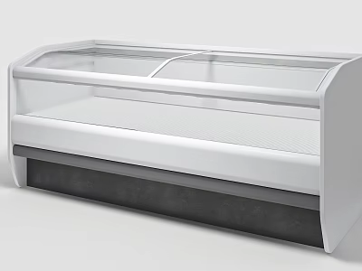 Commercial Display Freezer With Transparent Glass Lid And White Design For Food Storage 3d model