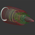 3D Rendered Mechanical Turbine Component with Transparent Casing and Detailed Internal Structure