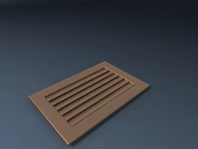Wall Mounted Brown Rectangular Vent With Slatted Design For Home Interiors 3d model