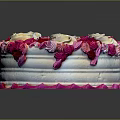 Beautifully Decorated Cake With Pink And White Cream Roses On Top