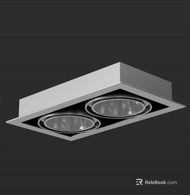 Modern Square Recessed Double Head Downlight Spotlight For Interior Ceiling Lighting 3d model