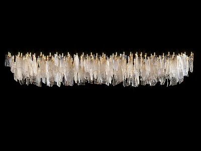 Elegant Modern Transparent Crystal Linear Chandelier For Hanging Glass Lighting Fixture 3d model