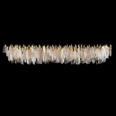 Elegant Modern Transparent Crystal Linear Chandelier For Hanging Glass Lighting Fixture 3d model