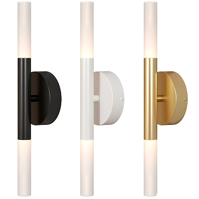 Modern Wall Lamps With Black White Gold Color Options And Cylindrical Design 3d model