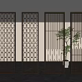 Modern Screen Partition Metal Partition Hollow Screen Living Room Partition Wall 3d model