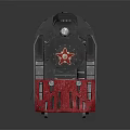 Vintage Black Steam Train Model With Red Wheels And Front Decorative Details