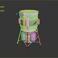 Advanced Spacecraft Module With White Cylindrical Body Gold Components And Support Legs 3d model