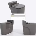 Modern Gray Toilet Design Showcased From Different Angles With Sleek Surface