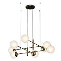 Modern Spherical Pendant Lights With White Globe Shades And Metal Frame For Living Room