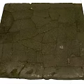 Natural Stone Paved Ground With Moss Covered Irregular Tiles Brownish Gray Textured Surface