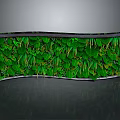 Architectural Curved Vertical Living Wall With Lush Green Plant Foliage Design