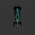 Teal Formula 1 Racing Car With Aramco Cognizant Sponsors And Streamlined Design