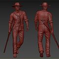 Modern Man American Denim Foreigner Western European 3d model