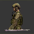Military Themed Decorative Cake With Camouflage Figure And Tactical Gear