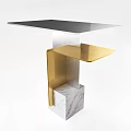 Modern Side Table With Sleek Metal Frame And Marble Base For Contemporary Living Room