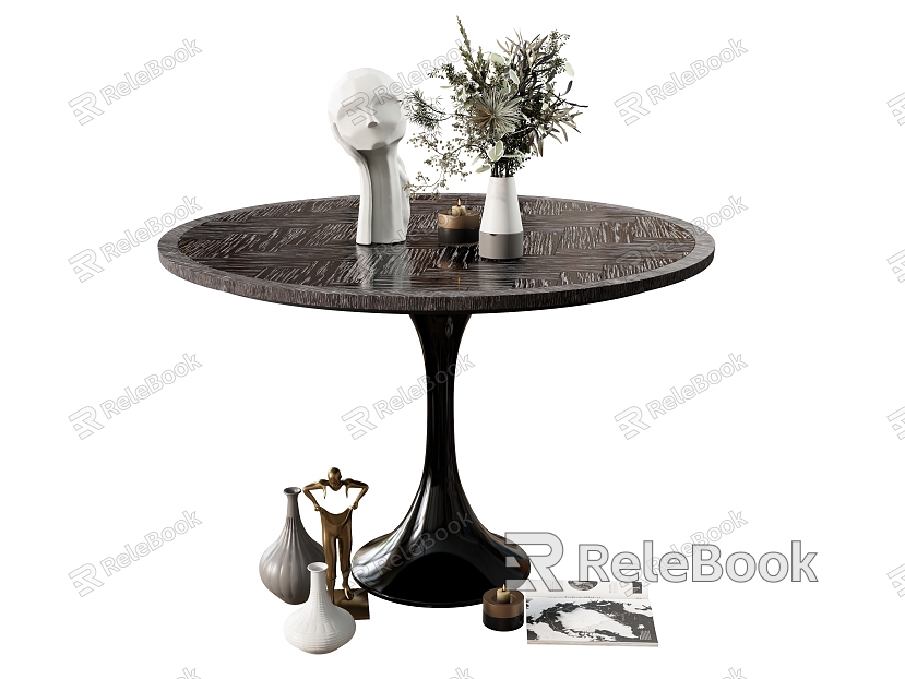 Dining Table Coffee Table Round Table Plant Vase Ornaments model