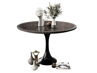 Dining Table Coffee Table Round Table Plant Vase Ornaments model