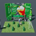 Heineken Themed Photo Spot With Football Goal Green Booth And Beer Crates On Grass