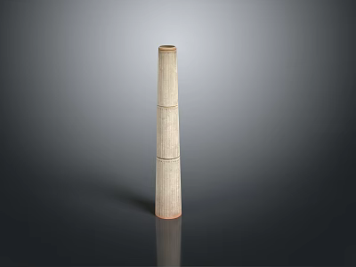 Tall Slender Striped Ceramic Vase With Minimalist Design For Home Decor 3d model