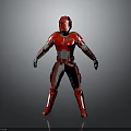 Red Armored Sci Fi Warrior Character With Detailed Full Body Armor Design 3d model