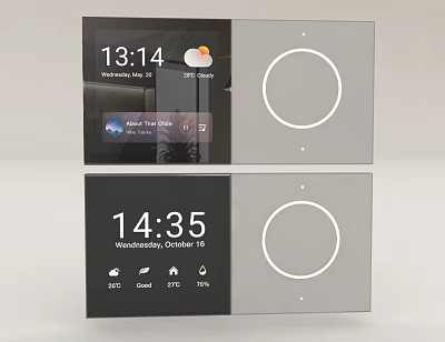 Smart Home Switch Panel With Time Weather And Schedule 3d model