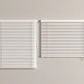 Two White Venetian Blinds Mounted Side by Side for Window Treatment 3d model