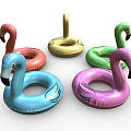 Colorful Flamingo Inflatable Swim Rings for Kids Summer Pool Playtime