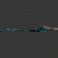 Detailed 3D Topographic Model With Mountain Ranges Winding Rivers And Large Lake