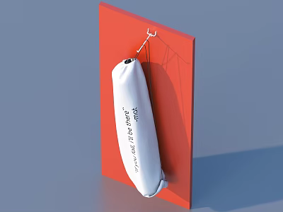 White Hanging Household Supplies Organizer Mounted On Red Board 3d model