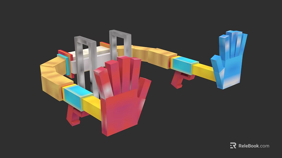 Colorful Electric Toy With Red Blue Yellow Parts And Mechanical Interactive Structure 3d model 