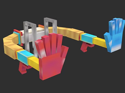 Colorful Electric Toy With Red Blue Yellow Parts And Mechanical Interactive Structure 3d model