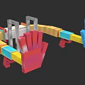 Colorful Electric Toy With Red Blue Yellow Parts And Mechanical Interactive Structure