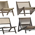 Modern Leisure Chairs With Woven Seats And Wooden Frames Various Styles