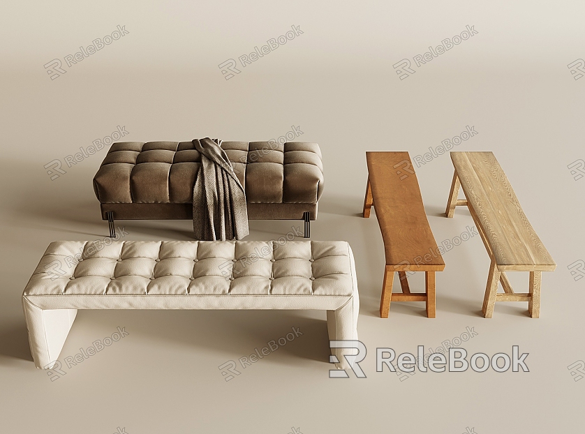 Bed End Stool Shoe Changing Stool Sofa Side Stool Long Solid Wood Stool Fabric Sofa Stool Log Stool Long Bench model