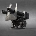 Industrial Double Barreled Metal Weapon With Gear Mechanism And Base Stand Design