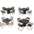 Mahjong Table Chess Table Combination 3d model