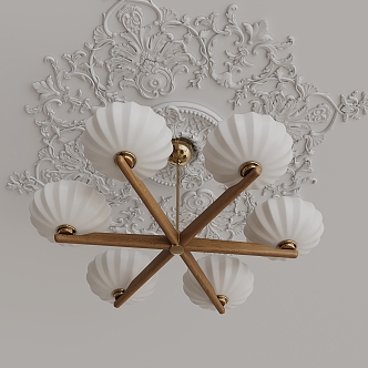 Middle Cream Chandelier 3d model