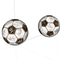 Classic Black And White Soccer Balls As Sports Equipment With Vintage Design And Worn Texture